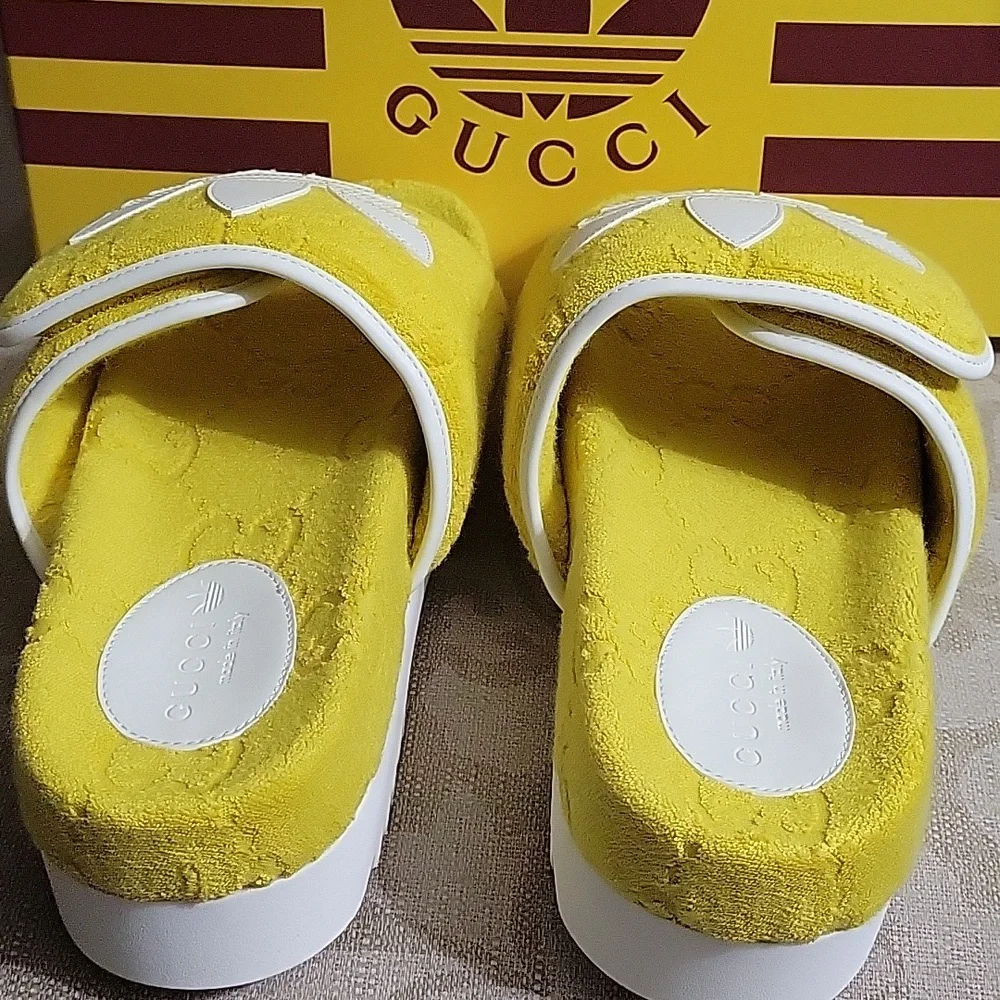 GUCCI ADIDAS COLAB PLATFROM SLIDES SHOES